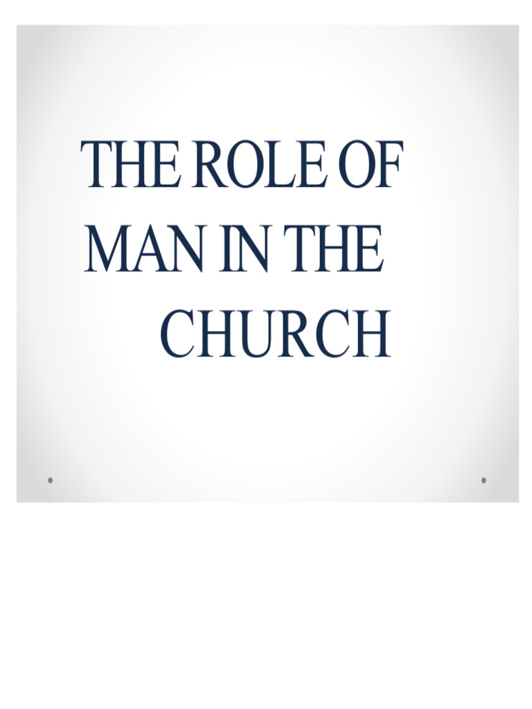 Men's Role in the Church Today | PDF | Sacrifice | God
