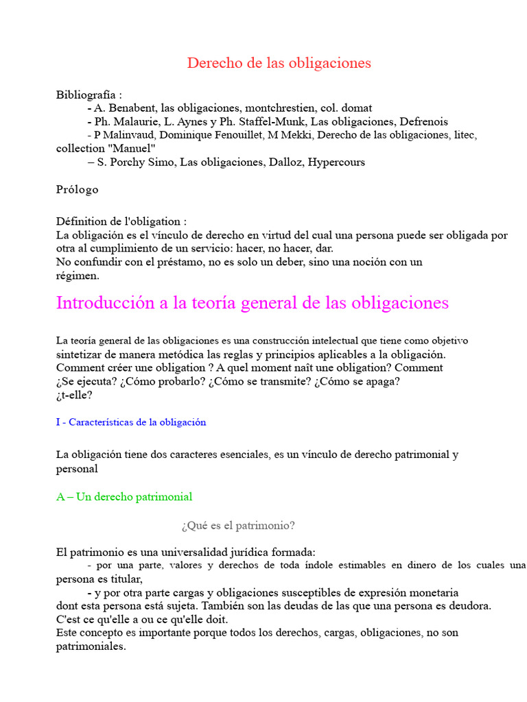 Teoría del Derecho de las Obligaciones | PDF | Bienes (Ley) | Libertad