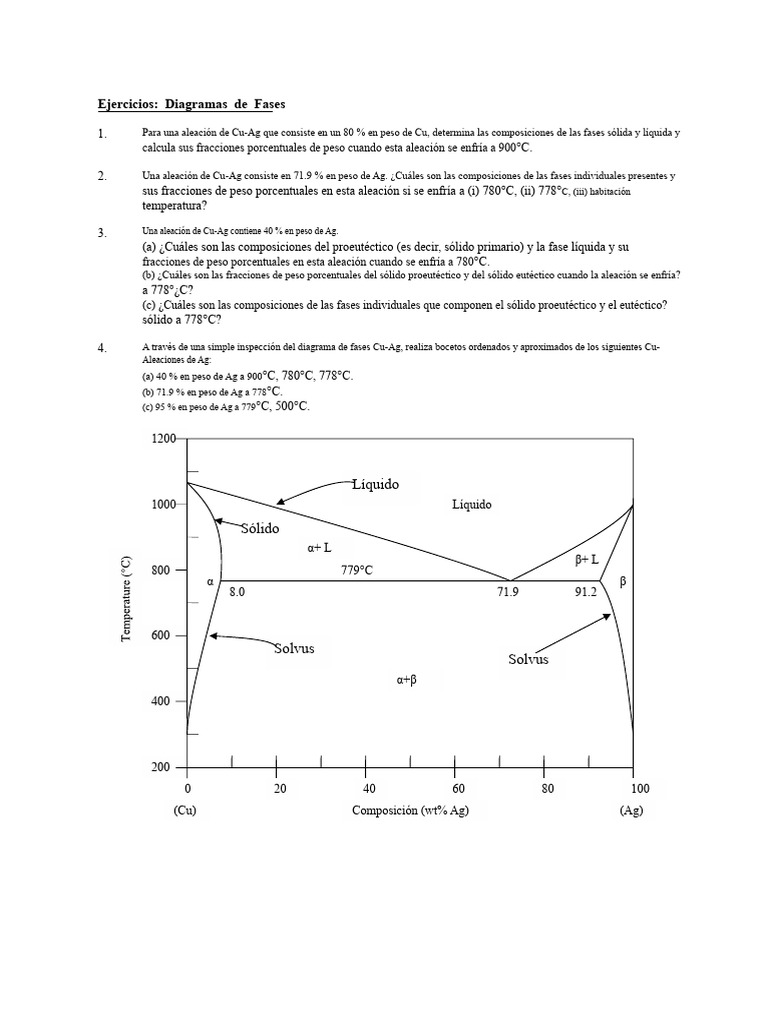 Composiciones y Fracciones en Aleaciones Cu-Ag | PDF | Aleación | Fase ...