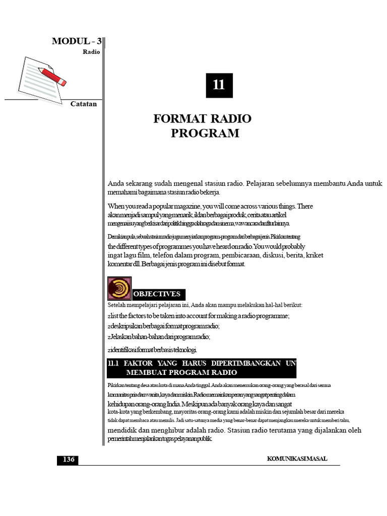 Format Program Radio dan Faktor Penting | PDF