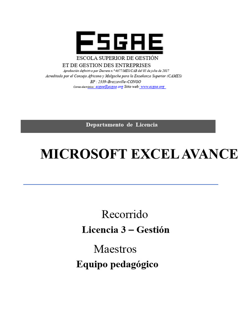 Curso Avanzado de Microsoft Excel | PDF | Microsoft Excel | Hoja de cálculo