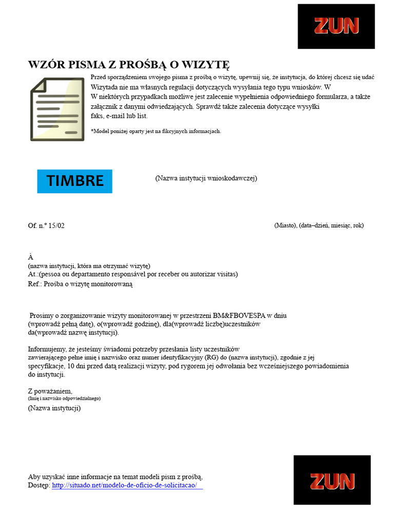 Wzór Pisma Z Prośbą o Wizytę | PDF