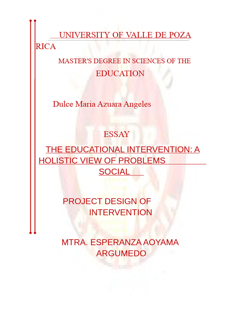 Holistic Educational Intervention Strategies | PDF | Methodology ...