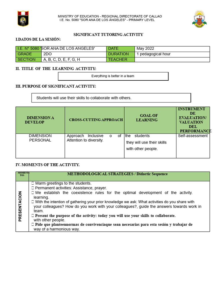 Team Collaboration Learning Activity | PDF | Human Communication ...