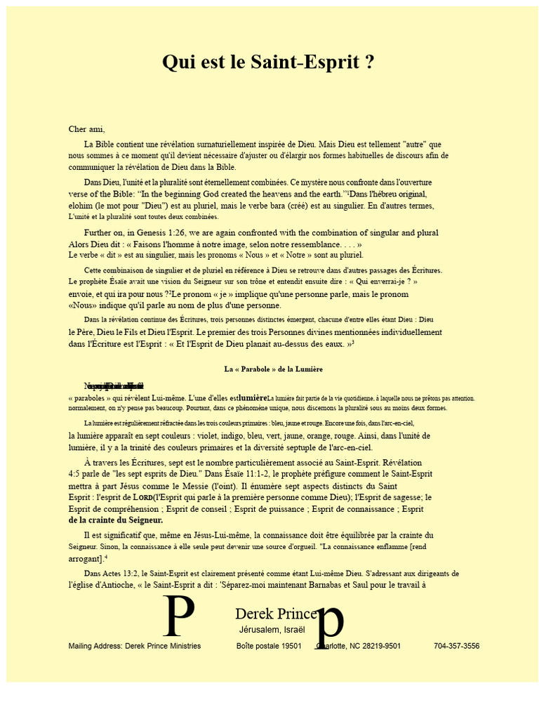 Comprendre le Saint-Esprit dans la Bible | PDF | Saint-Esprit | Dieu