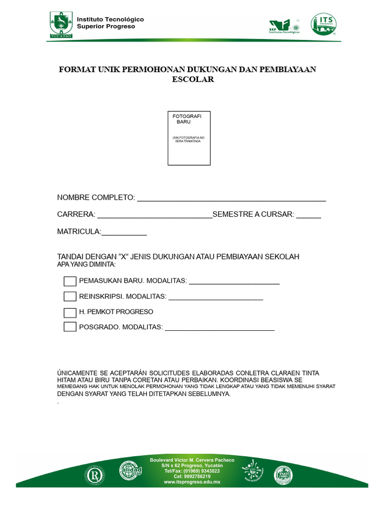 Permohonan Beasiswa ITSP 2023 | PDF