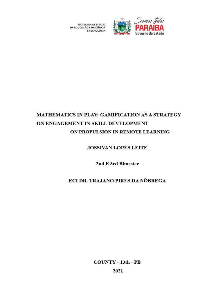 Gamification in Remote Math Learning | PDF | Function (Mathematics ...