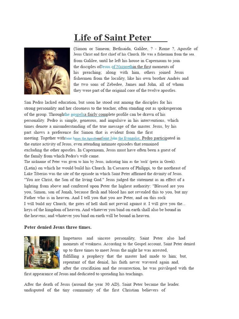 Life of Saint Peter | PDF | Saint Peter | Jesus