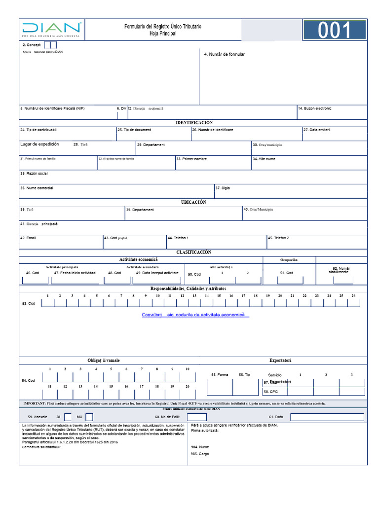 Rut Editabil Pentru Trimiterea La Dian. | PDF