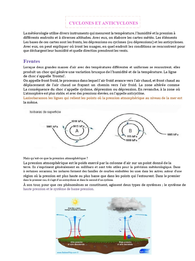 Comprendre cyclones et anticyclones | PDF | Cyclone | Cyclones tropicaux