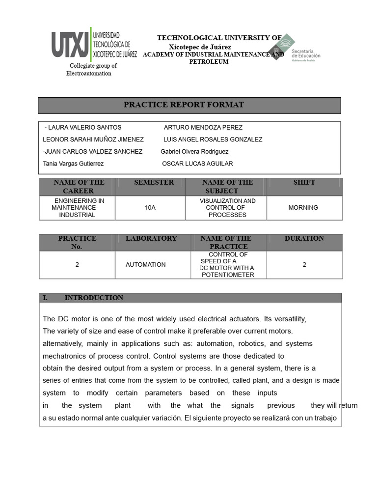 DC Motor Speed Control Practice Report | PDF | Resistor | Transistor