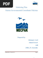 Marketing Plan Marina Environmental Consultants Pakistan: Prepared By: Jahangeer Asad Ahmed Fawad Adil (MBA, IU, Karachi)