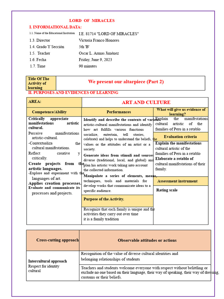 Learning Activity Art and Culture 06-09-2023 | PDF | Adhesive