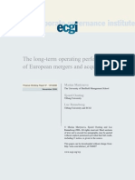 The Long Term Performance of European Merger and Acquistions