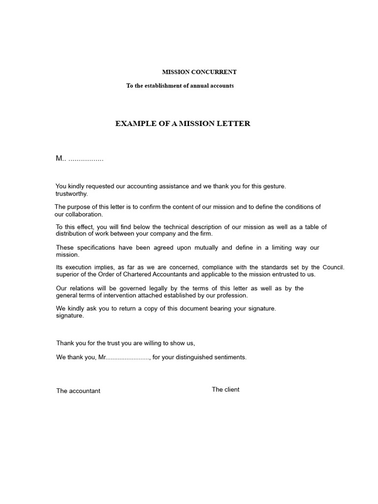 Annual Accounts Mission Letter Template | PDF | Payroll | Taxes