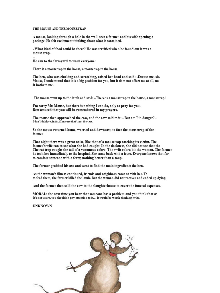 Mouse Trap Warning: A Cautionary Tale | PDF