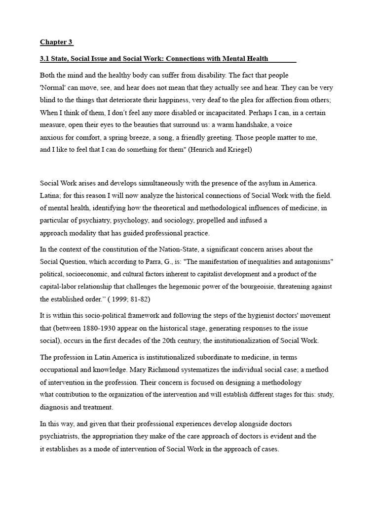 Social Work's Role in Mental Health Care | PDF | Social Work | Mental ...
