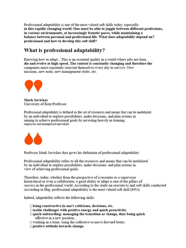 What Is Professional Adaptability? | PDF | Fear | Emotions