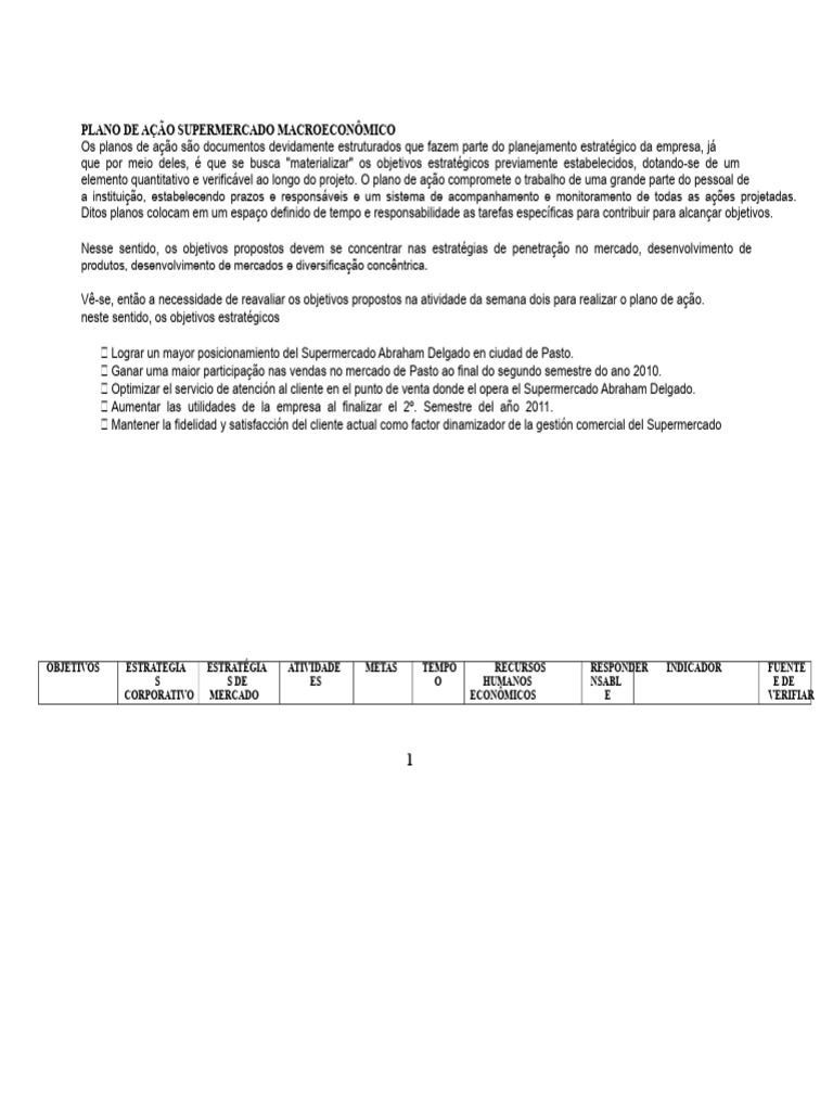 Plano de Ação SUPER AD | PDF | Mercado (economia) | Marketing
