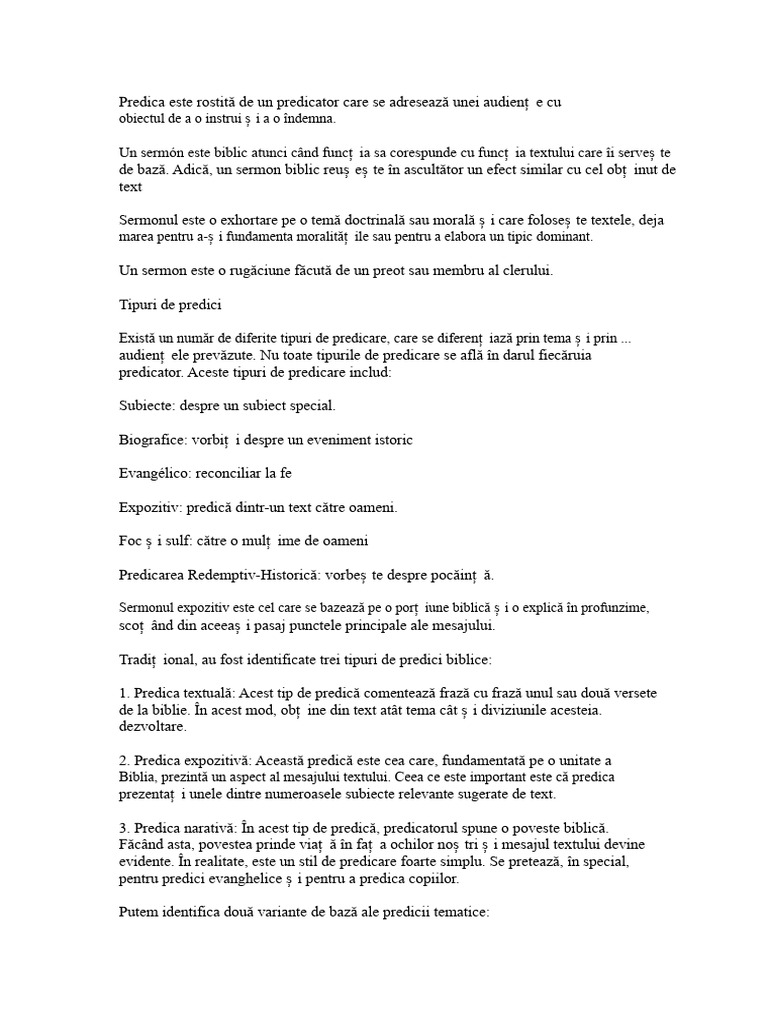 Tipuri de Predici | PDF
