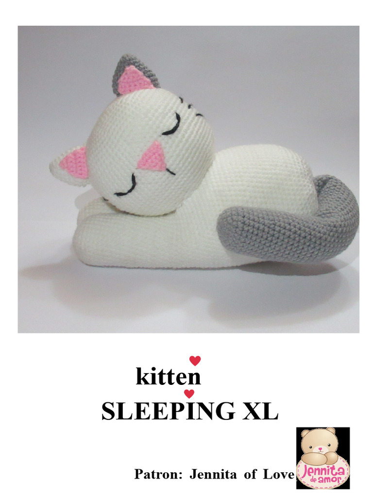 Crochet Sleeping Kitten Pattern | PDF | Crochet | Yarn