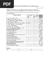 DASS-21: Depression, Anxiety, Stress Scale | PDF | Anxiety | Major ...