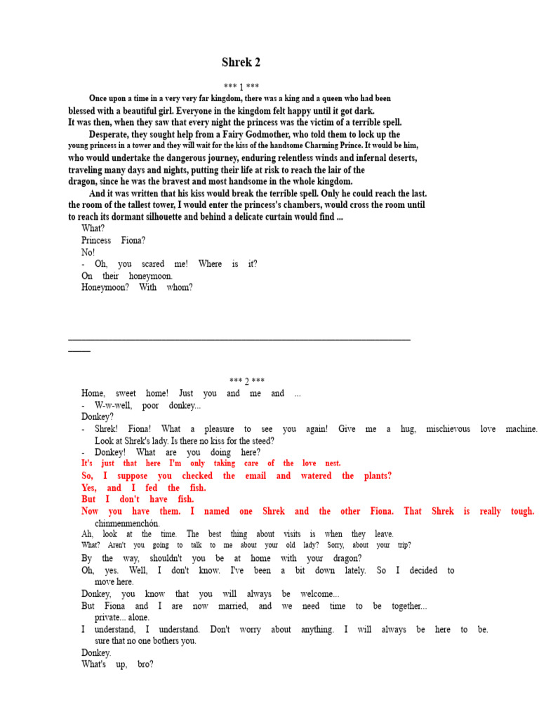 Shrek 2 Scripts | PDF