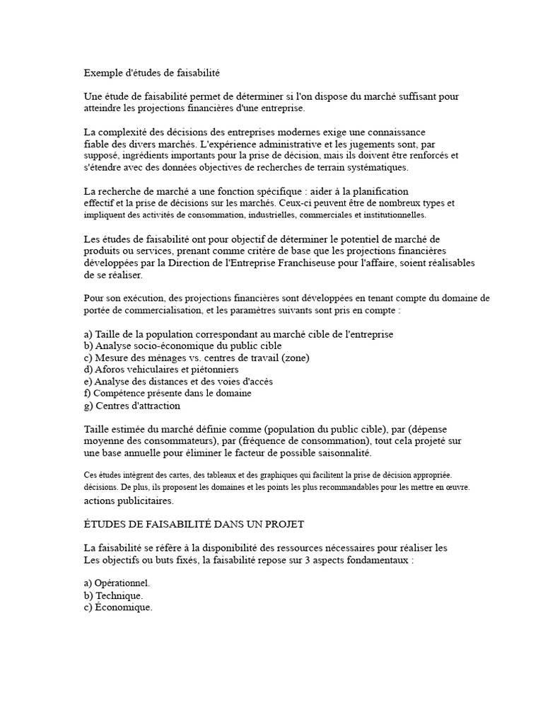 Étude de faisabilité : Guide complet | PDF | Business | Marché (Économie)