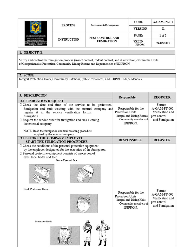 012 pest control and fumigation a-gam-in-012 v01.pdf | PDF | Personal ...