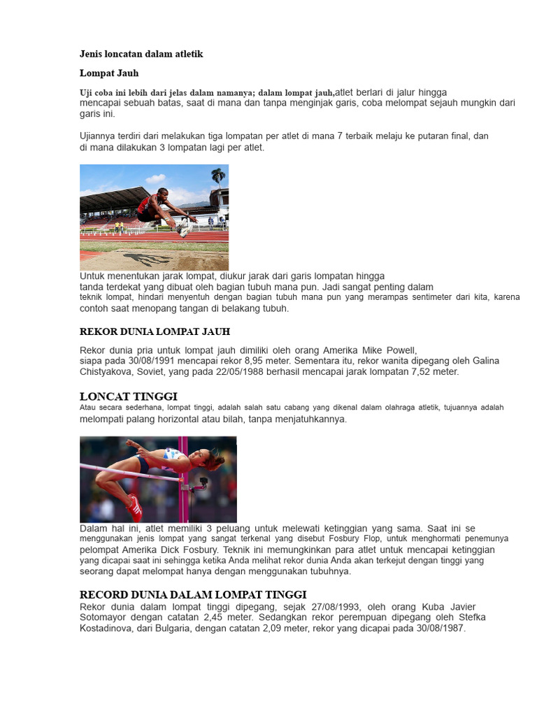 Jenis Lompatan Dalam Atletik | PDF
