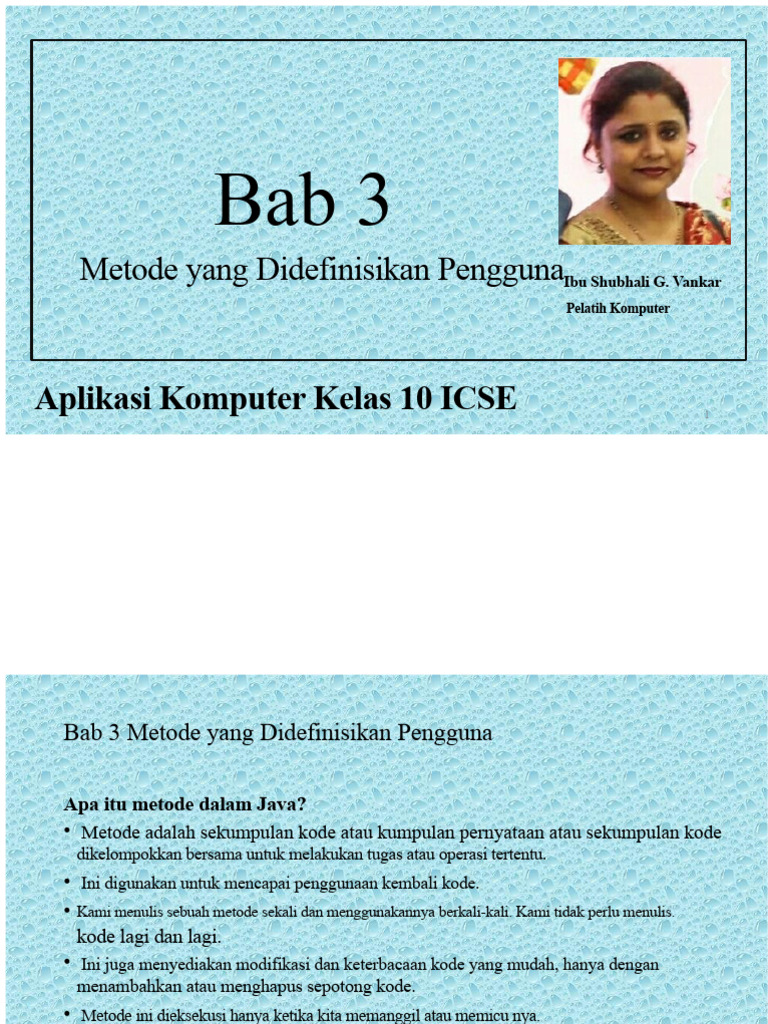 Metode yang Didefinisikan Pengguna dalam Java | PDF