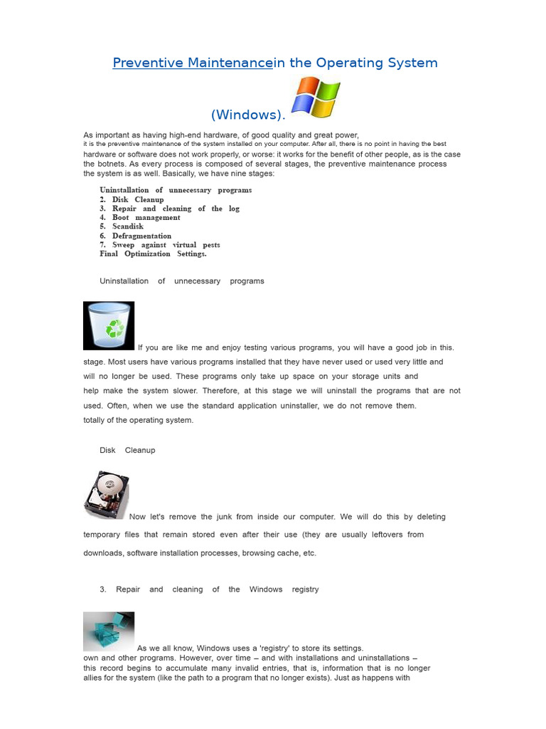 Essential Windows Preventive Maintenance Guide | PDF | Windows Registry ...