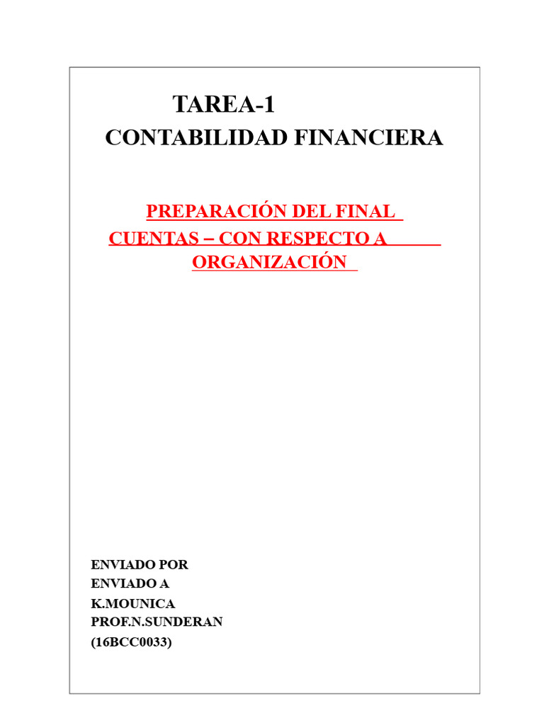 Preparación de Cuentas Finales en Contabilidad | PDF | Estado de ...