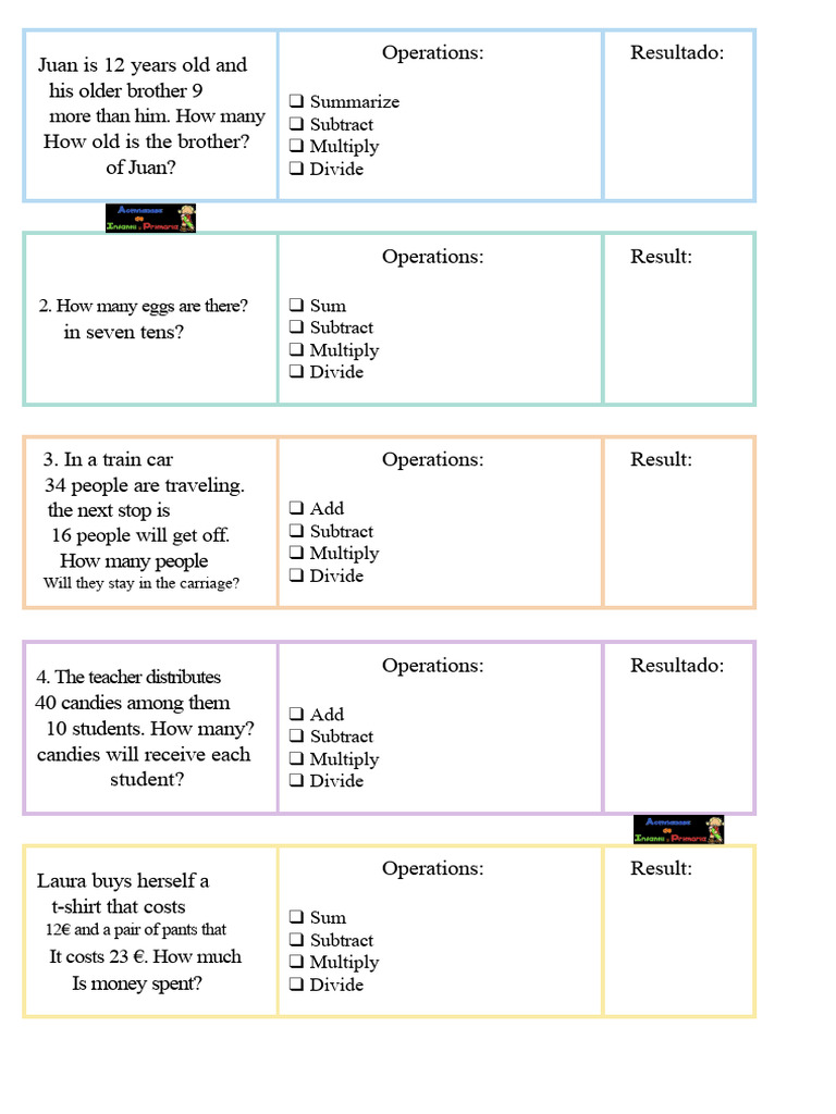 Elementary School Math Problems | PDF | Multiplication | Arithmetic