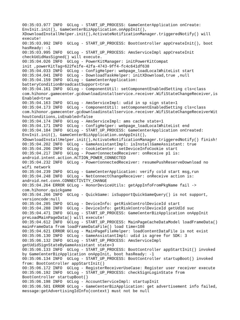 GameCenter Application Startup Log | PDF | Computing | Application ...