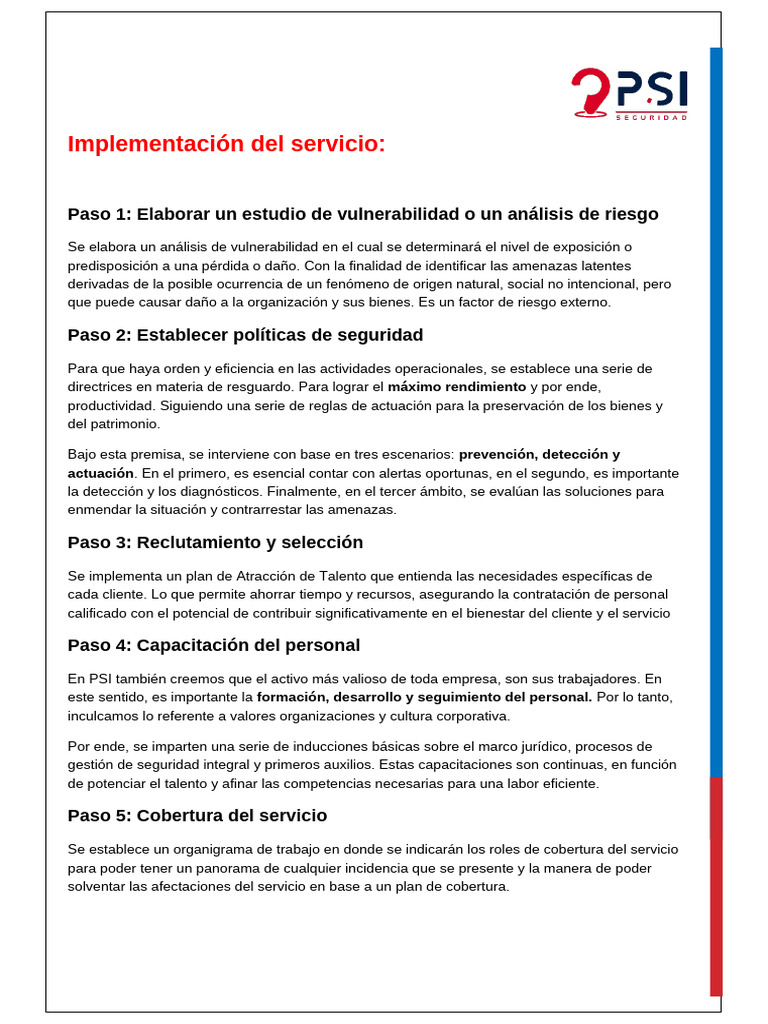 Implementación de Seguridad Integral en 6 Pasos | PDF