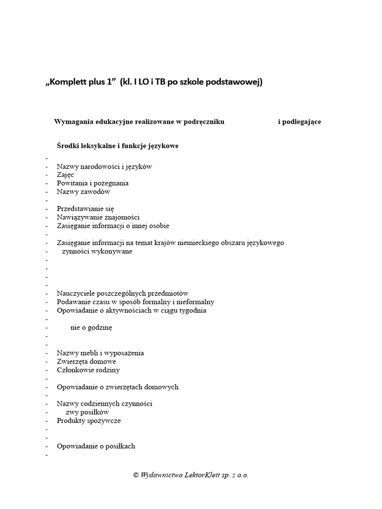 PSO Niemiecki Komplett Plus 1 | PDF