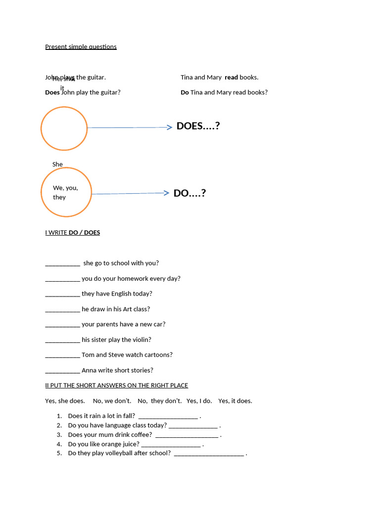 Present Simple Question Practice | PDF