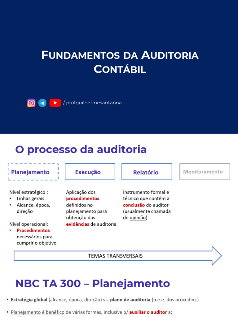 Fundamentos da Auditoria Contábil | PDF | Contabilidade | Planejamento