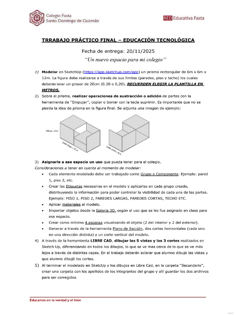 TP FINAL - Un Nuevo Espacio para Mi Colegio - 3 Año | PDF