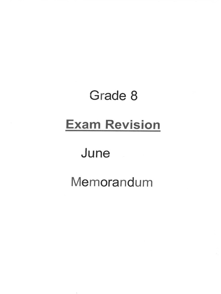 GR 8 June Revision Memo | PDF