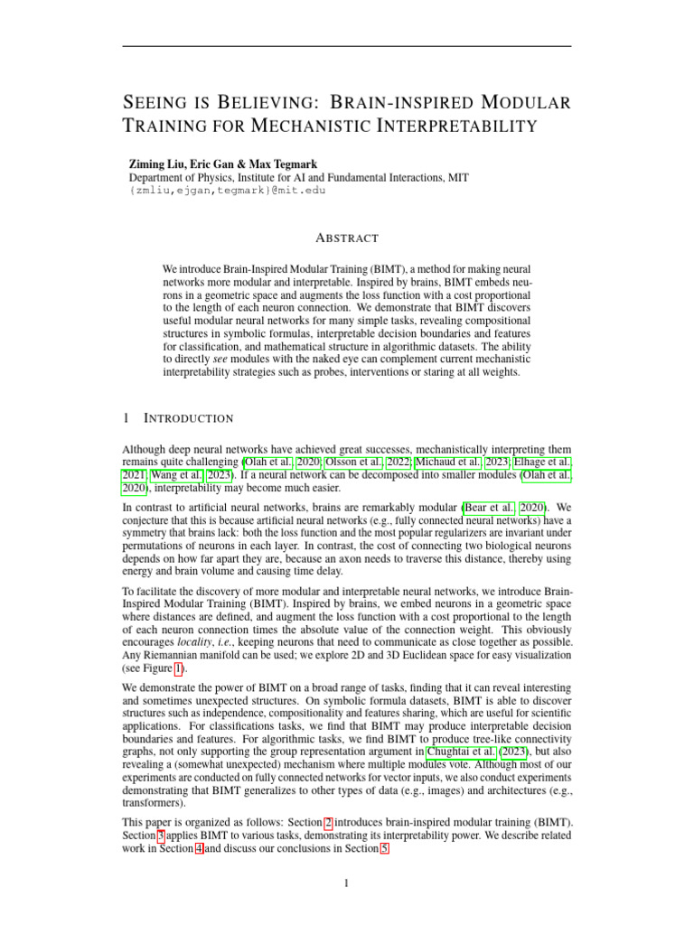 Brain-Inspired Modular Training For Mechanistic Interpretability | PDF ...