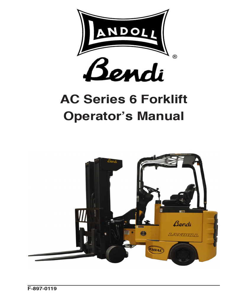 Bendi AC Series 6 Forklift Manual | PDF | Forklift | Safety