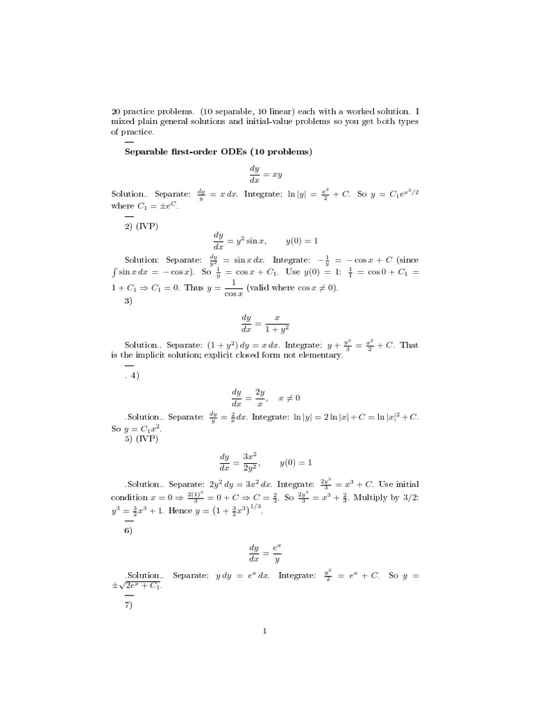 Ode | PDF | Mathematics | Mathematical Analysis
