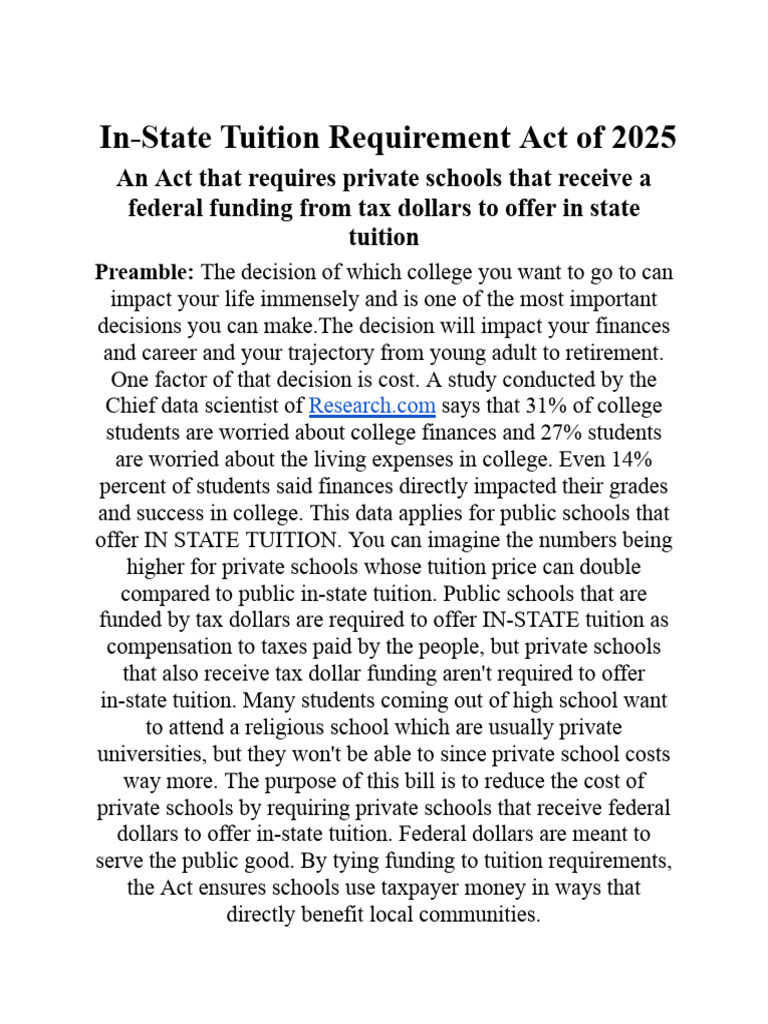 Bill Projects | PDF | Tuition Payments | Taxes