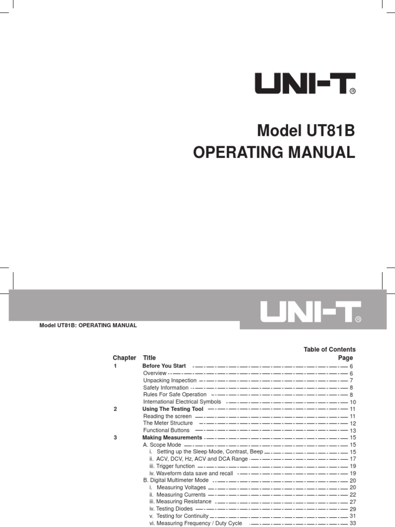 Model UT81B Operating Manual | PDF | Diode | Capacitor