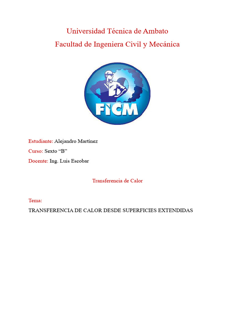 Transferencia de Calor en Aletas | PDF | Convección | Transferencia de ...