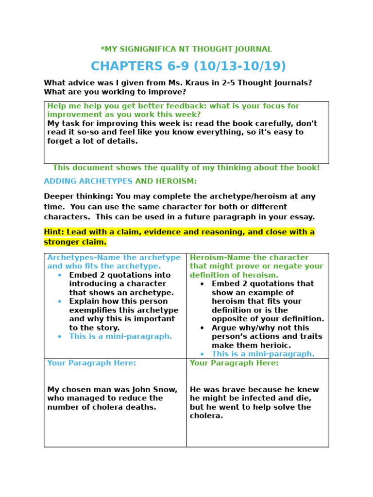 CHAPTERS 6-9 (10/13-10/19) : Adding Archetypes | PDF