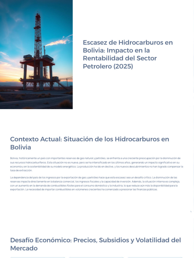 Escasez de Hidrocarburos en Bolivia | PDF | Energía renovable | Petróleo