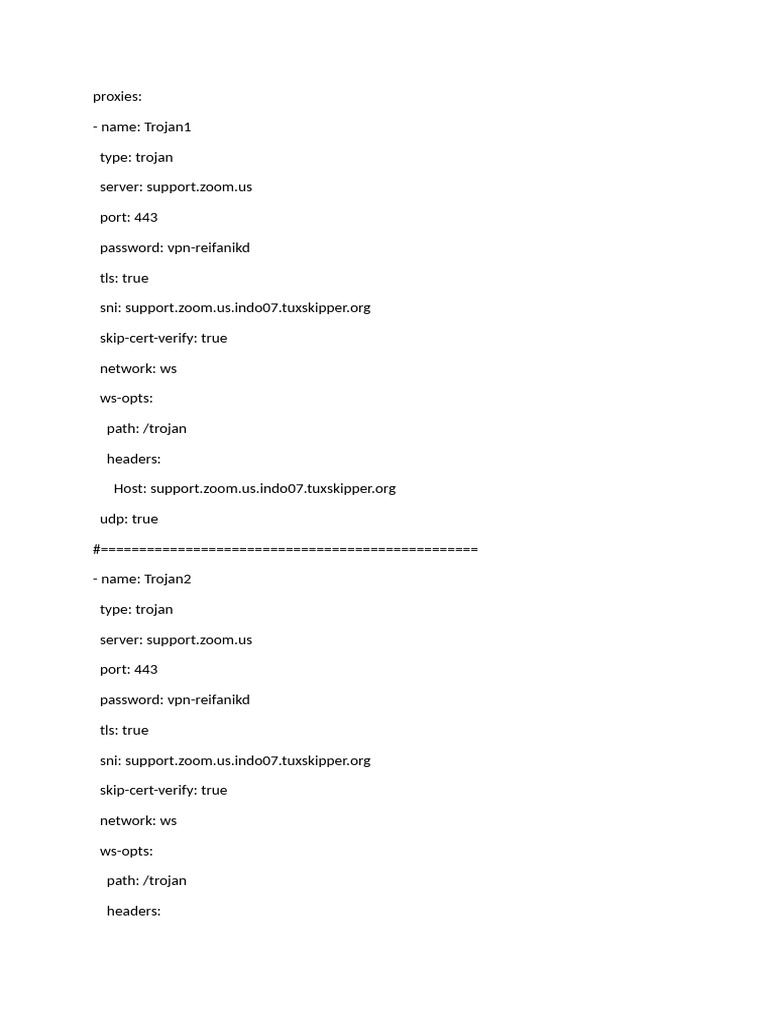 Trojan Proxy Configuration Guide | PDF